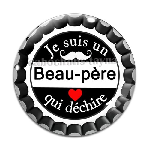 Cabochon beau père qui déchire, cabochon résine, verre rond différente taille
