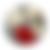Cabochon fleur coquelicot, cabochon résine, verre rond différente taille
