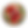 Cabochon fleur coquelicot, cabochon résine, verre rond différente taille