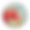 Cabochon fleur coquelicot, cabochon résine, verre rond différente taille