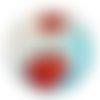 Cabochon fleur coquelicot, cabochon résine, verre rond différente taille