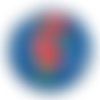 Cabochon fleur coquelicot, cabochon résine, verre rond différente taille