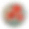 Cabochon fleur coquelicot, cabochon résine, verre rond différente taille