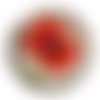 Cabochon fleur coquelicot, cabochon résine, verre rond différente taille