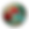 Cabochon fleur coquelicot, cabochon résine, verre rond différente taille