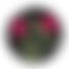 Cabochon fleur coquelicot, cabochon résine, verre rond différente taille
