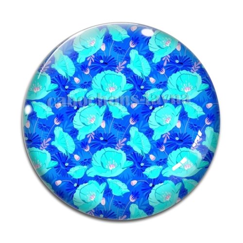 Cabochon fleur coquelicot, cabochon résine, verre rond différente taille