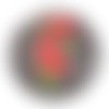 Cabochon fleur coquelicot, cabochon résine, verre rond différente taille