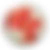 Cabochon fleur coquelicot, cabochon résine, verre rond différente taille
