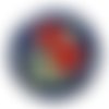 Cabochon fleur coquelicot, cabochon résine, verre rond différente taille