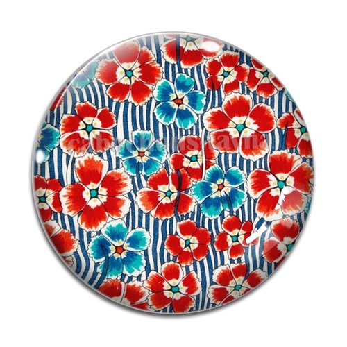 Cabochon fleur coquelicot, cabochon résine, verre rond différente taille