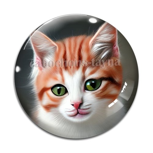 Cabochon chat, en résine ou en verre différente taille