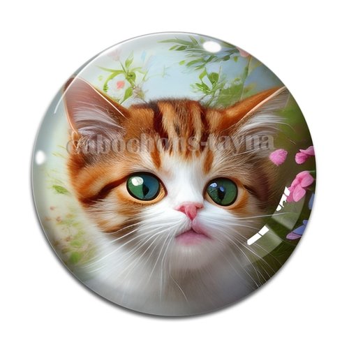 Cabochon chat, en résine ou en verre différente taille