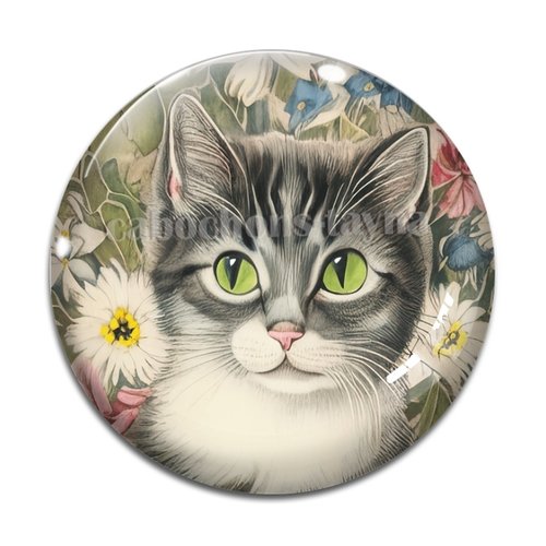 Cabochon chat, en résine ou en verre différente taille