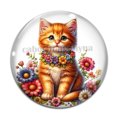 Cabochon chat, en résine ou en verre différente taille