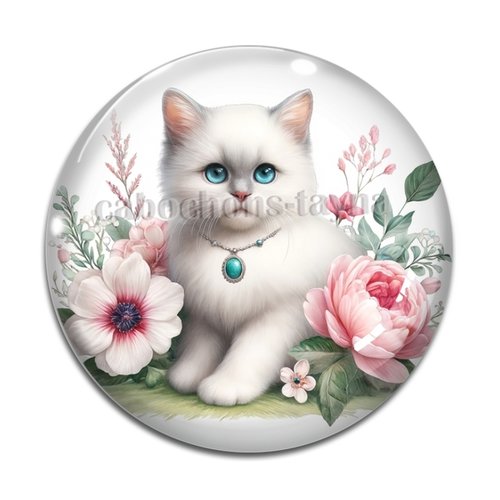 Cabochon chat, en résine ou en verre différente taille