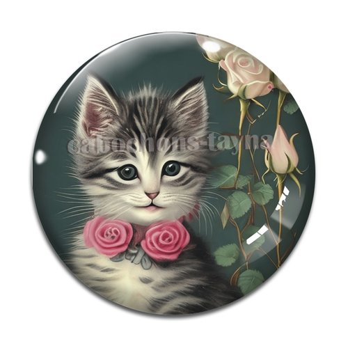 Cabochon chat, en résine ou en verre différente taille