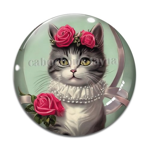 Cabochon chat, en résine ou en verre différente taille