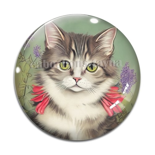 Cabochon chat, en résine ou en verre différente taille
