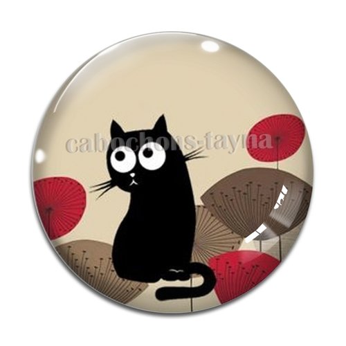 Cabochon chat, en résine ou en verre différente taille