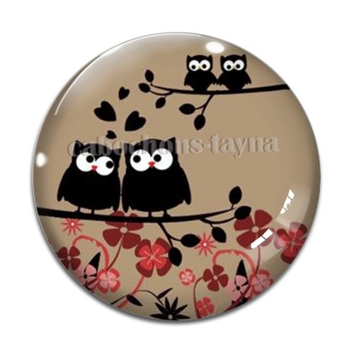 Cabochon chouette, en résine ou en verre différente taille