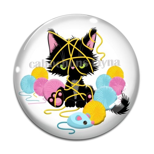Cabochon chat, en résine ou en verre différente taille