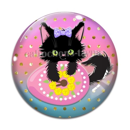 Cabochon chat, en résine ou en verre différente taille