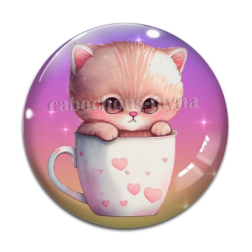 Cabochon chat, en résine ou en verre différente taille