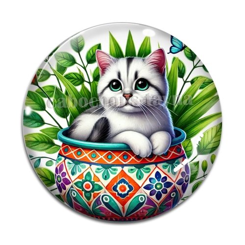 Cabochon chat, en résine ou en verre différente taille