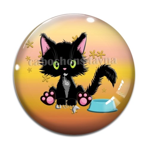 Cabochon chat, en résine ou en verre différente taille
