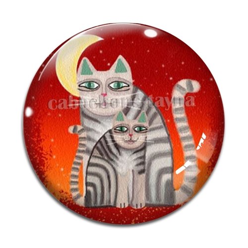 Cabochon chat, en résine ou en verre différente taille
