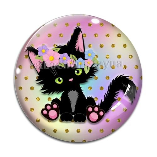 Cabochon chat, en résine ou en verre différente taille