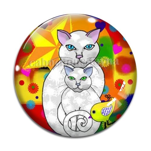 Cabochon chat, en résine ou en verre différente taille