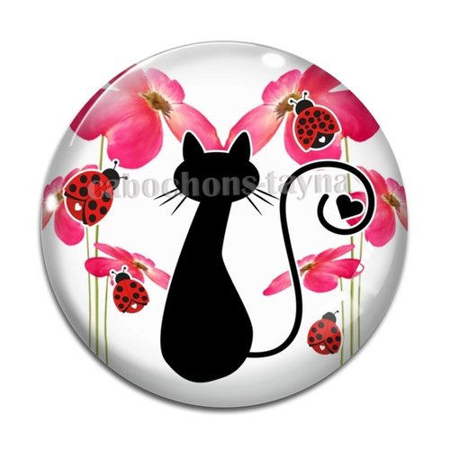 Cabochon chat, en résine ou en verre différente taille