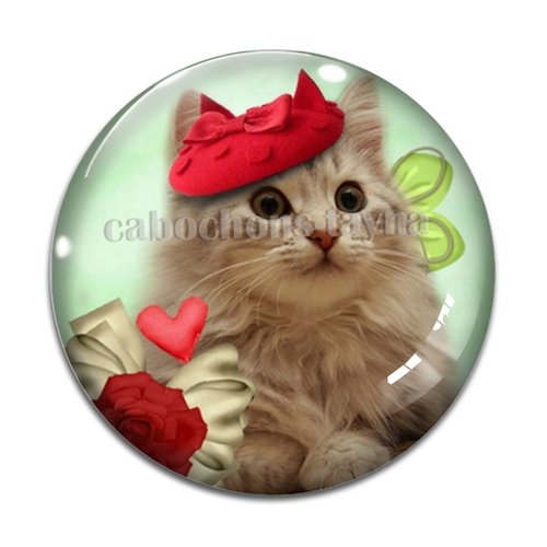 Cabochon chat, en résine ou en verre différente taille