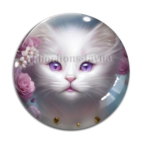 Cabochon chat, en résine ou en verre différente taille