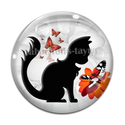 Cabochon chat, en résine ou en verre différente taille