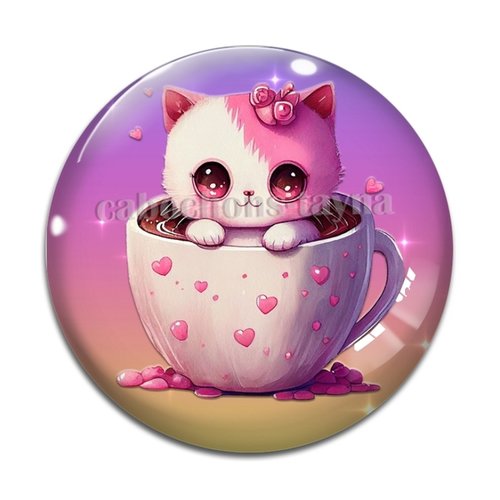 Cabochon chat, en résine ou en verre différente taille