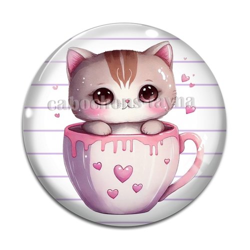 Cabochon chat, en résine ou en verre différente taille