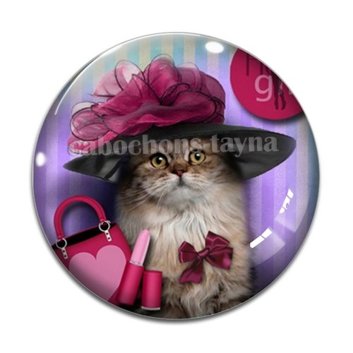 Cabochon chat, en résine ou en verre différente taille