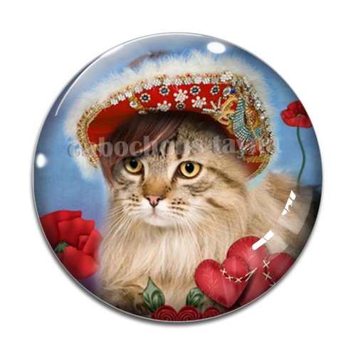 Cabochon chat, en résine ou en verre différente taille
