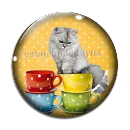 Cabochon chat, en résine ou en verre différente taille