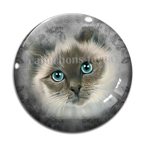 Cabochon chat, en résine ou en verre différente taille