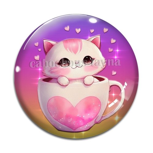 Cabochon chat, en résine ou en verre différente taille