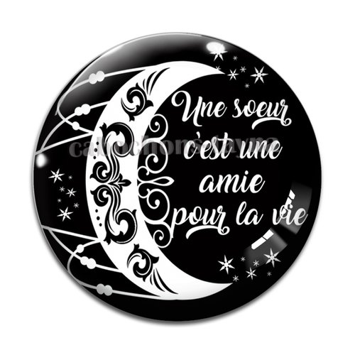 Cabochon une soeur est une amie pour la vie,cabochon résine, verre rond différente taille