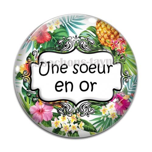 Cabochon une soeur en or, cabochon résine, verre rond différente taille