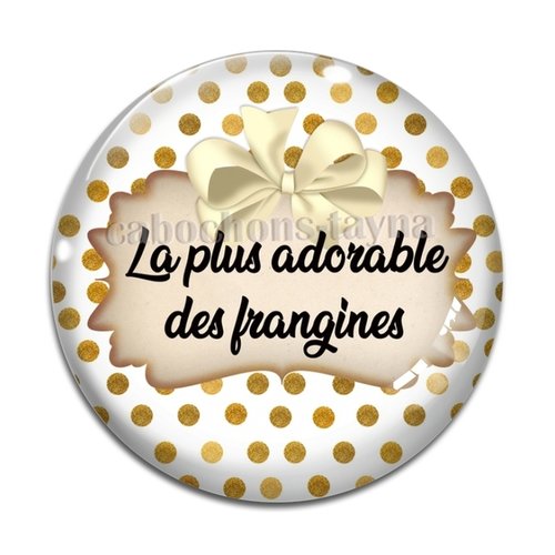 Cabochon adorable frangine, cabochon résine, verre rond différente taille