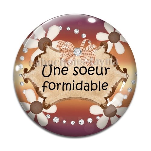 Cabochon soeur formidable, cabochon résine, verre rond différente taille