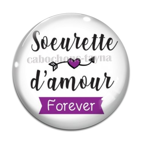 Cabochon sœurette d'amour, cabochon résine, verre rond différente taille