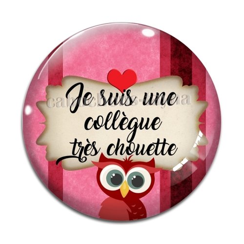 Cabochon chouette collègue, cabochon résine, verre rond différente taille